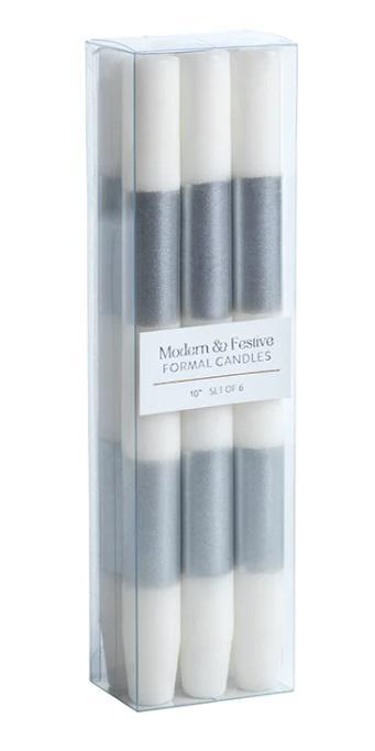 Formal Silver Taper Candles