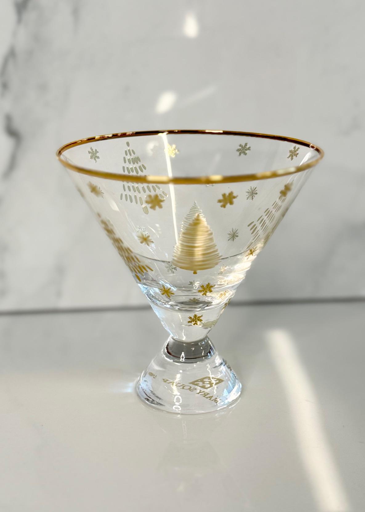 Gold Trees Martini Glass