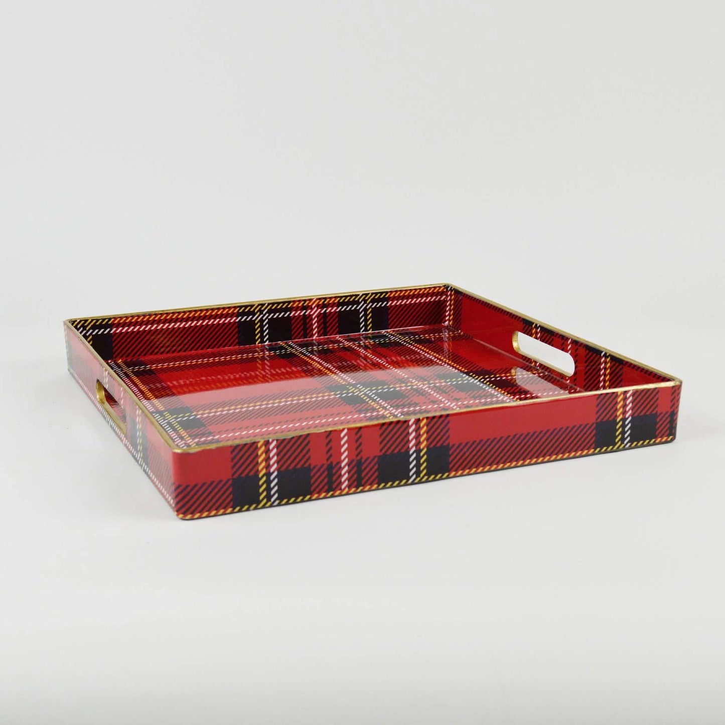 Red Plaid Serving Tray