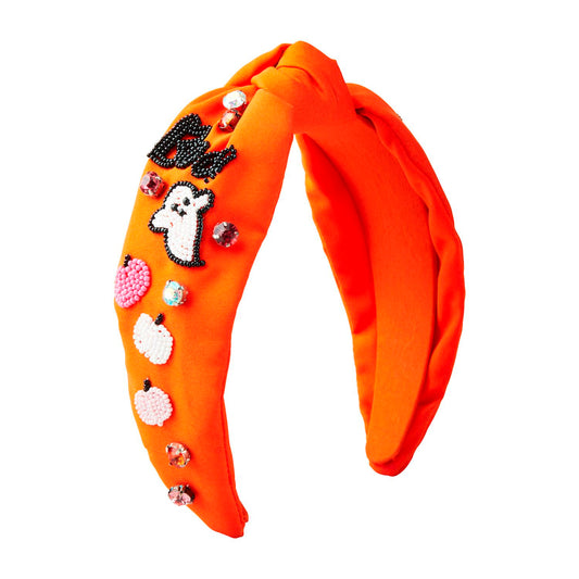 Orange Halloween Beaded Headband