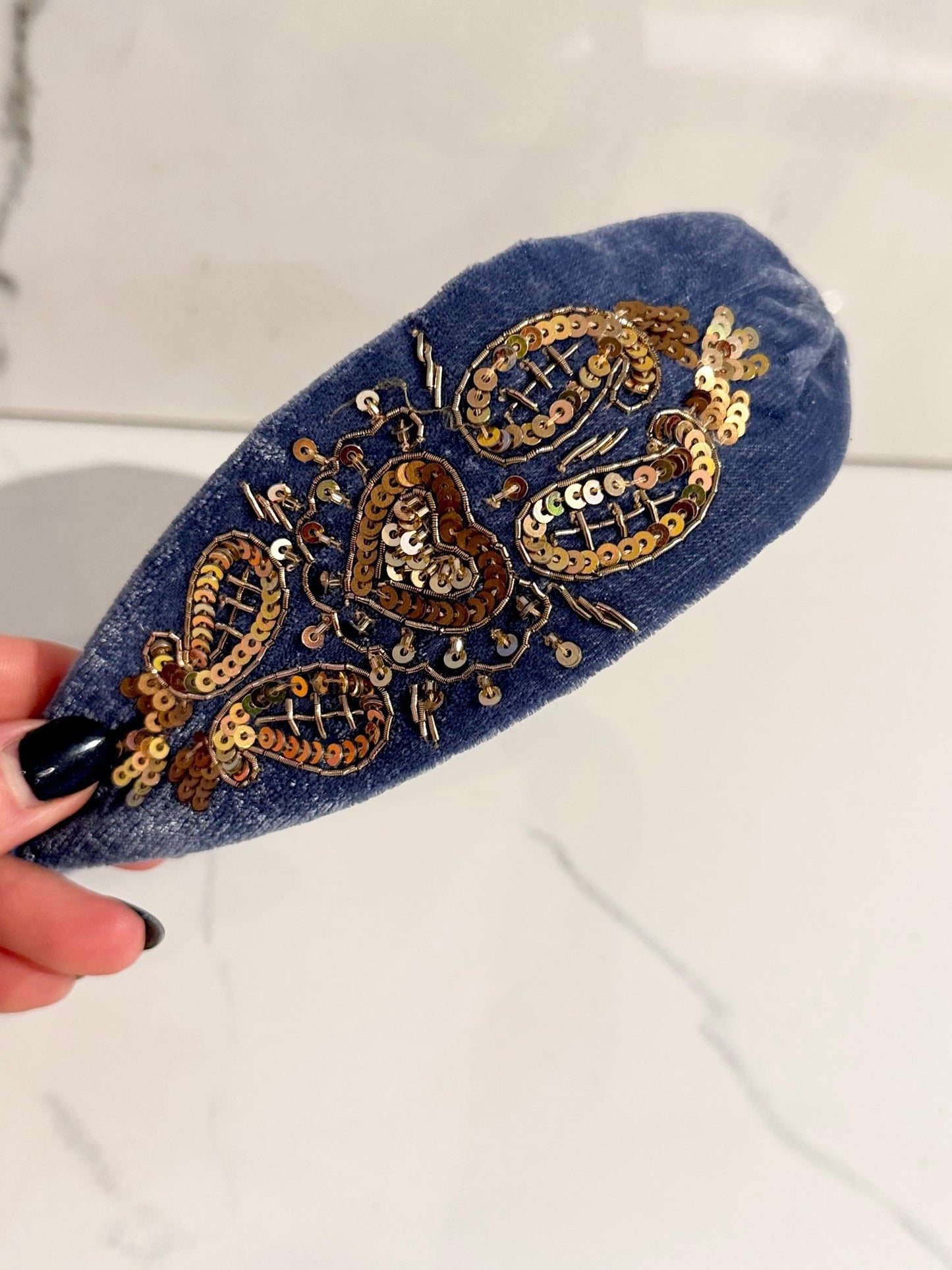 Royal Blue Velvet Headband