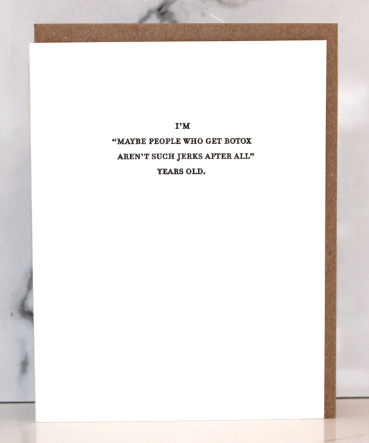 Botox birthday card