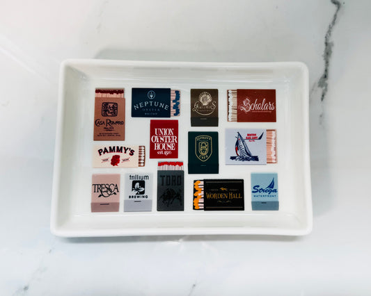 Boston Match Books Ceramic Tray