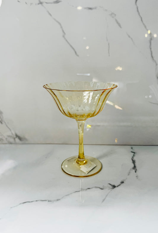 Cocktail Coupe Glass - Yellow