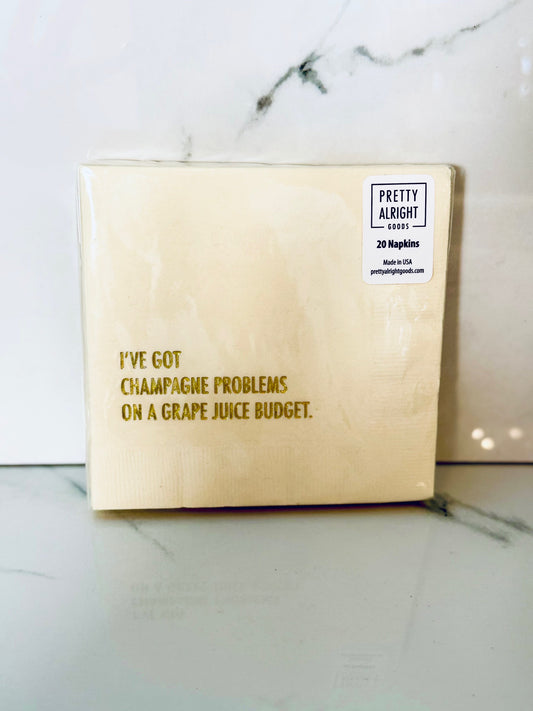 Champagne Problems Cocktail Napkins