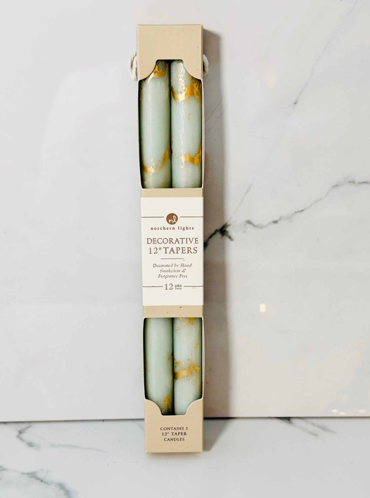 Pistachio With Gold Tapers - 12"