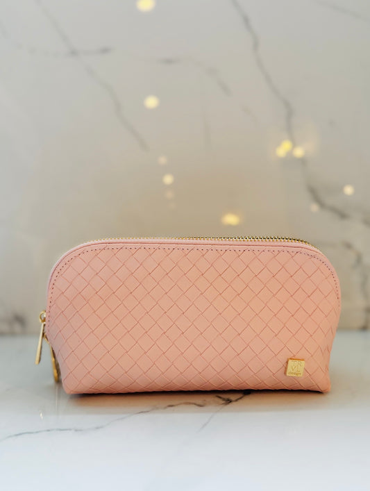 Small Woven Shell Cosmetic Bag