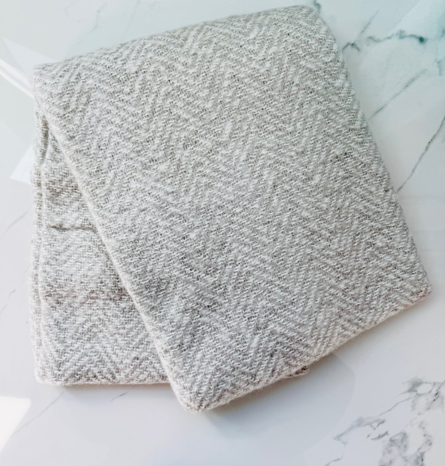 Grey and White Lush Throw