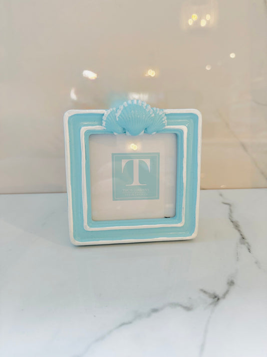 Small Square Blue Shell Frame