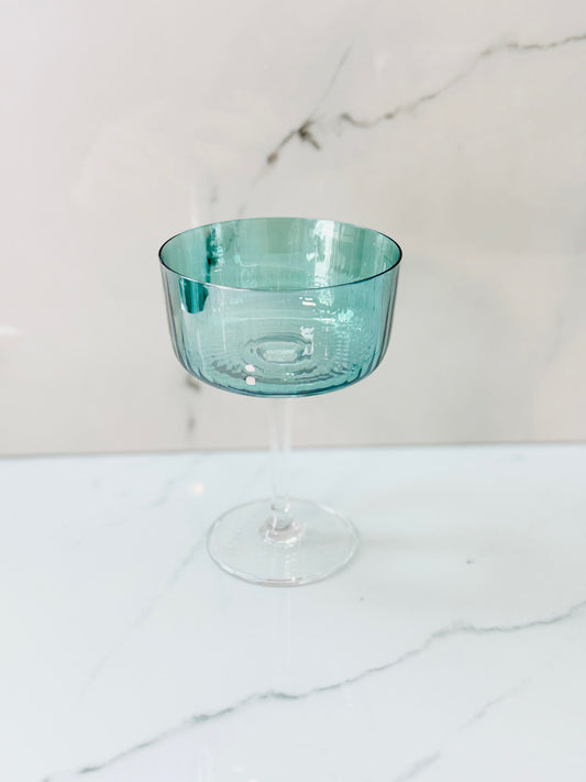 8oz Gems Cocktail Glass - Blue Emerald