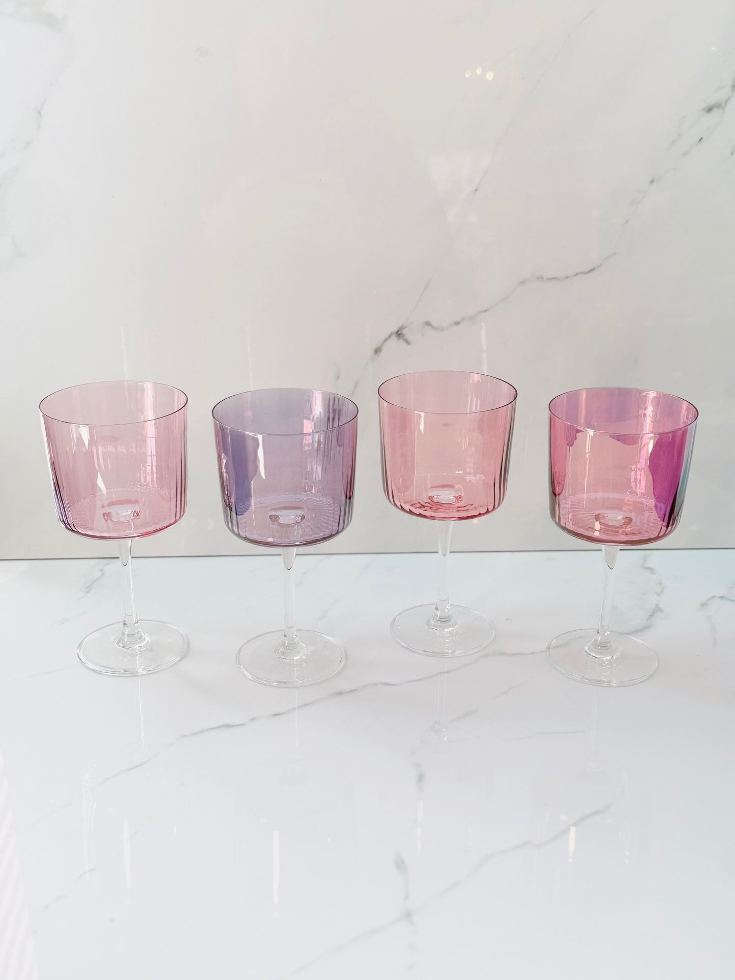 8oz Gems Wine Glass - Light Pink.