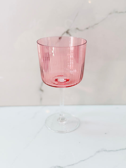 8oz Gems Wine Glass - Light Pink.