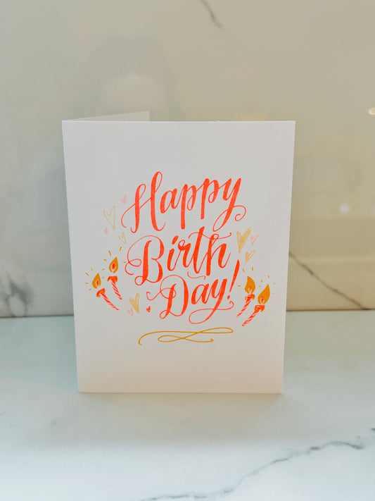 Happy Birthday with Candles Card