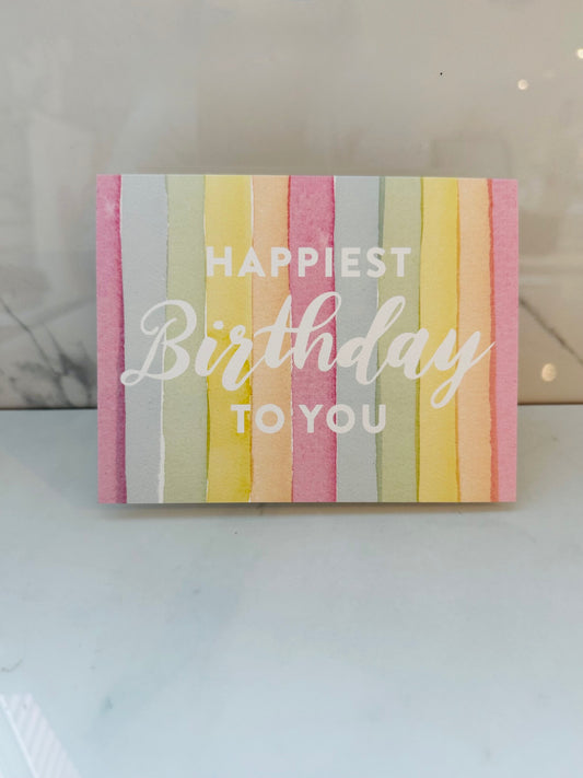 Rainbow Happiest Birthday Card