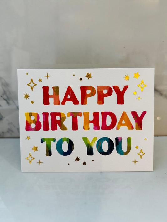 Starry Colorful Birthday Card