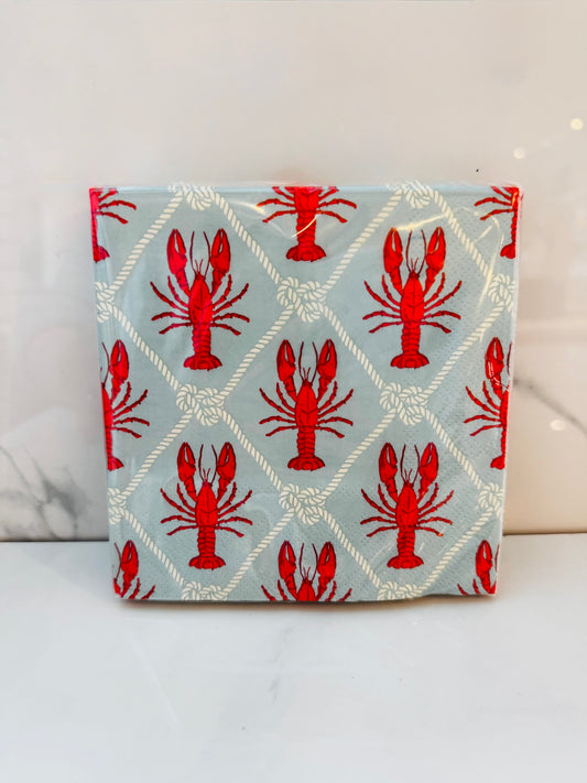 Lobster & Knots Cocktail Napkin