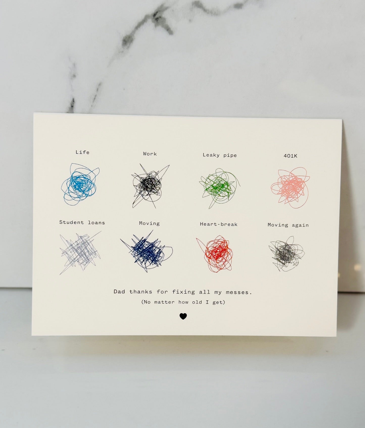 Dad Thank You For Fixing All My Messes Card