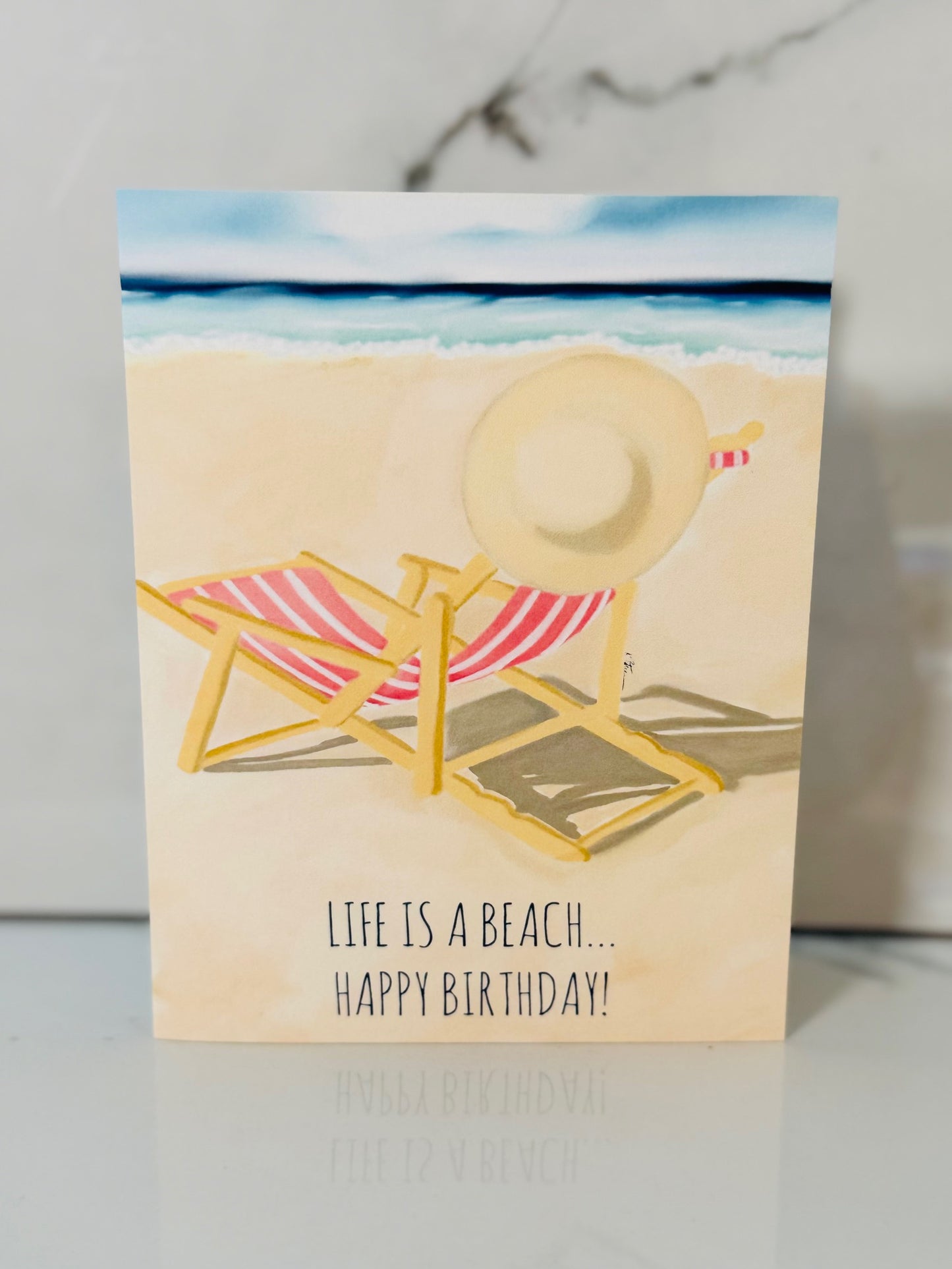 Life Is A Beach Birthday Card