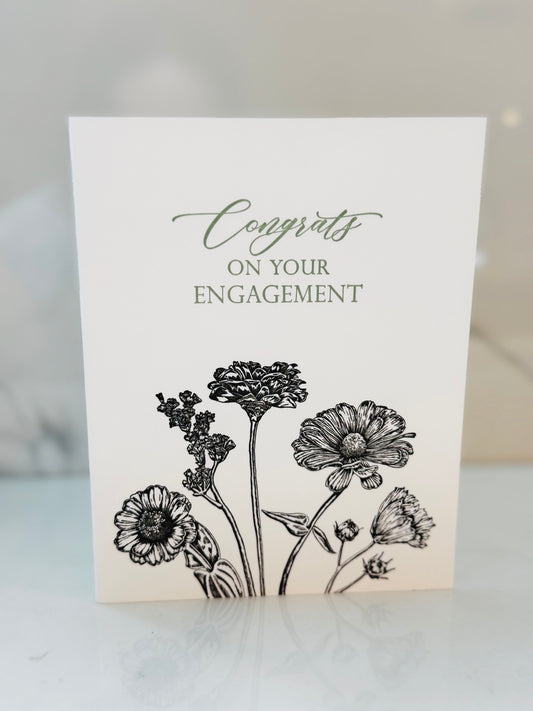 Congrats on Your Engagement Letterpress Card