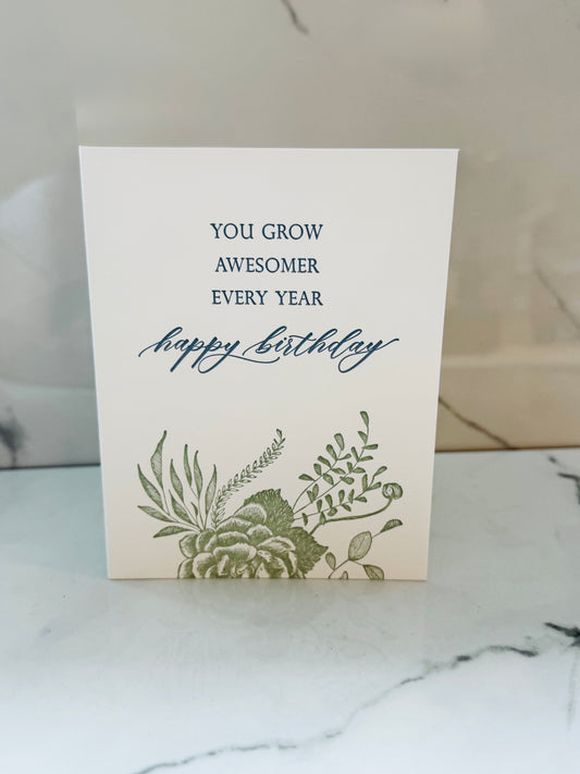 You Grow Awesomer Every Year Card