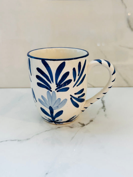 Blue and White Flourish Mug