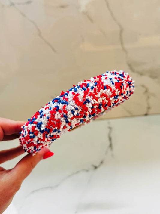 White, Red and Blue Sprinkle Headband