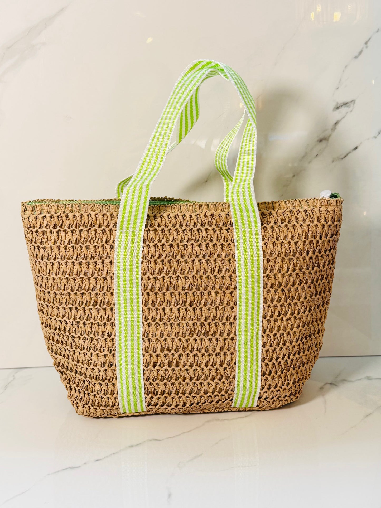 Woven Thermal Lunch Tote - Green