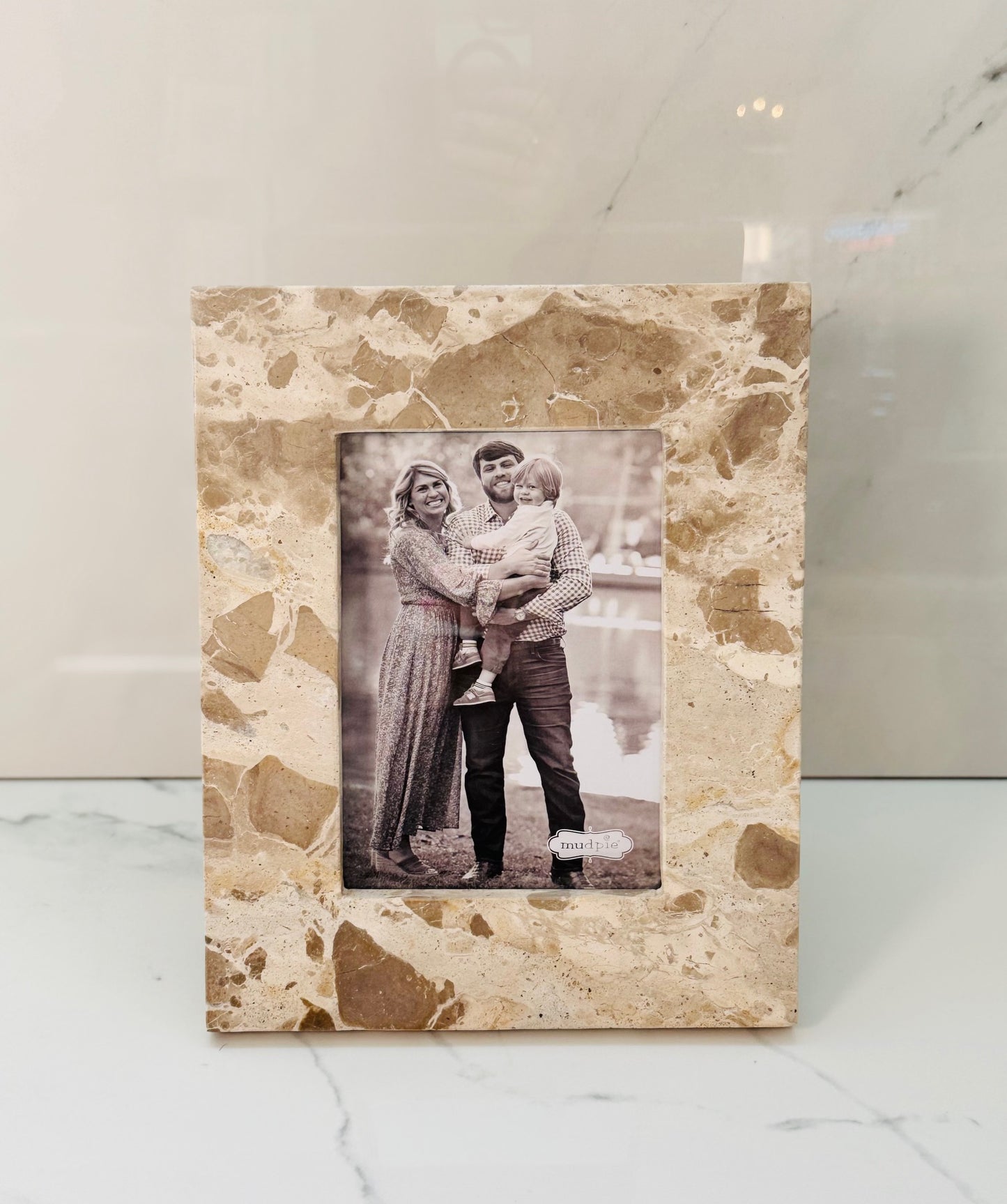 Large Tan Marble Frame