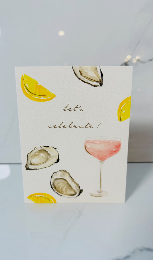 Oysters and Rose Celebration Card