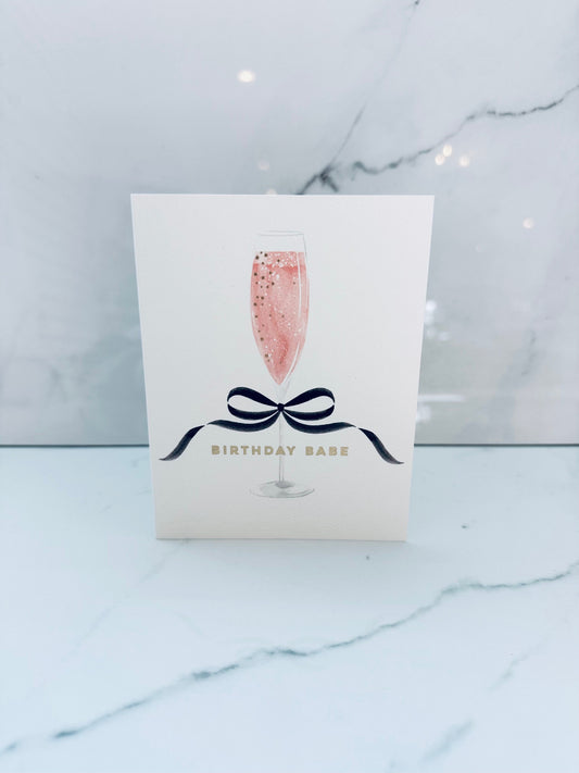 Bow Rose Birthday Card