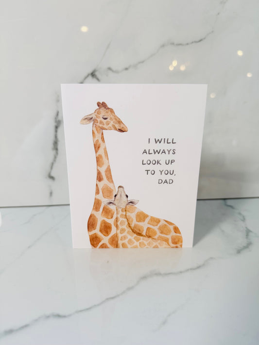 Look Up To You Giraffe Card