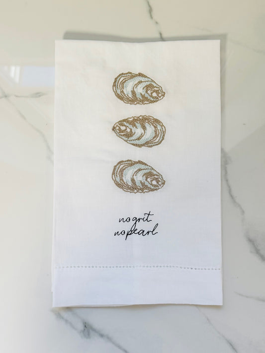 Oyster - No Grit Tea Towel