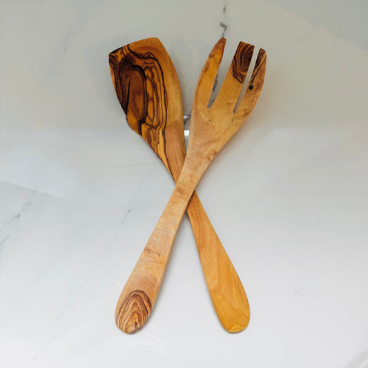 Olive Wood Serving Utensil Set