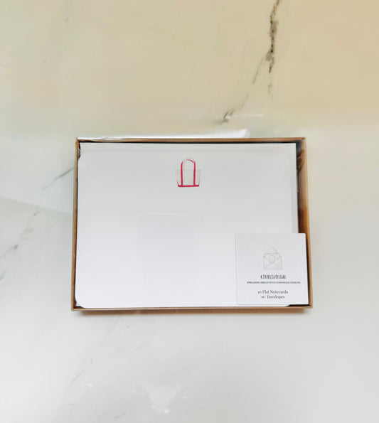 Red Tote Flat Notecard and Envelope Set