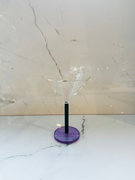 Teal and Lilac Martini Glass