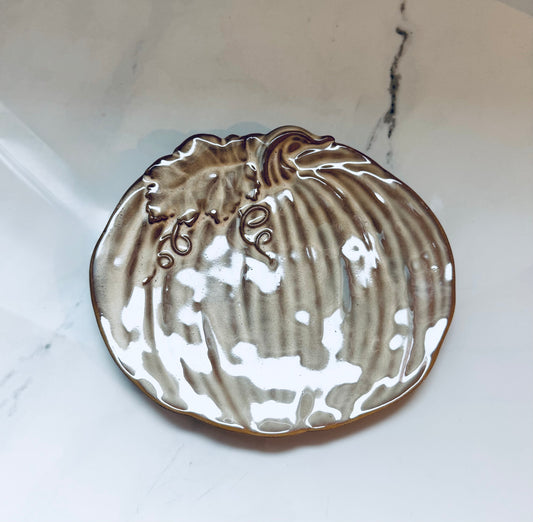 8" Ceramic Pumpkin Plate