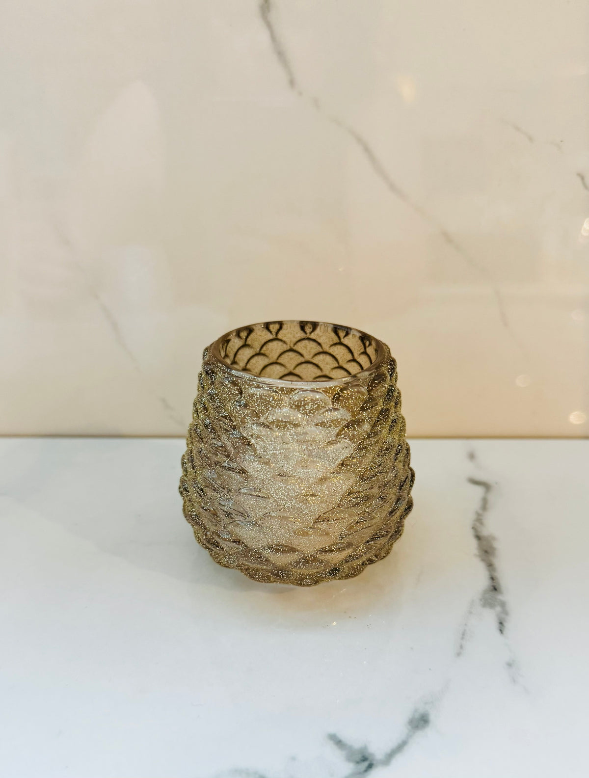 Pinecone Votive Candle - Gold