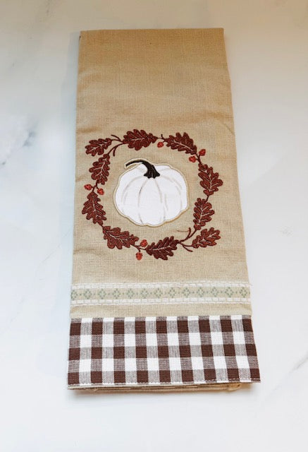 Pumpkin Embellished Hand Towel