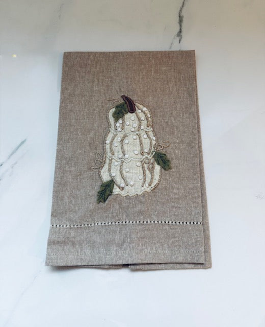 Stacked Pumpkin French Knot Hand Towel