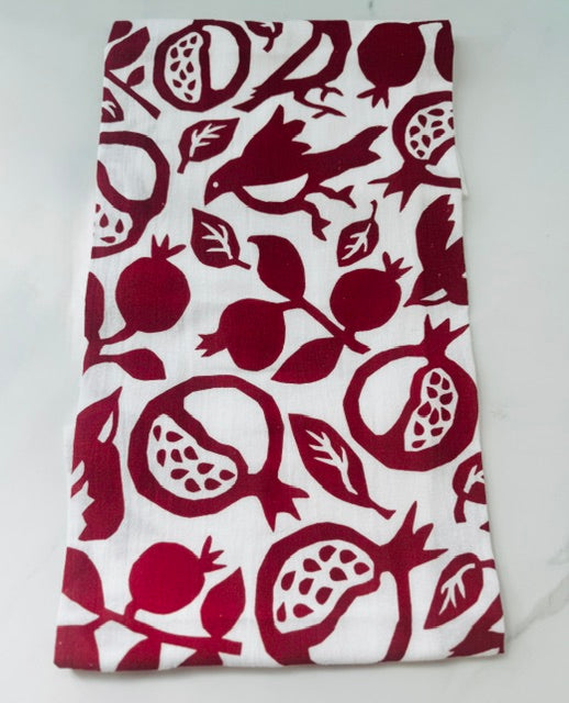 Flour Sack Dish Towel - Pomegranate