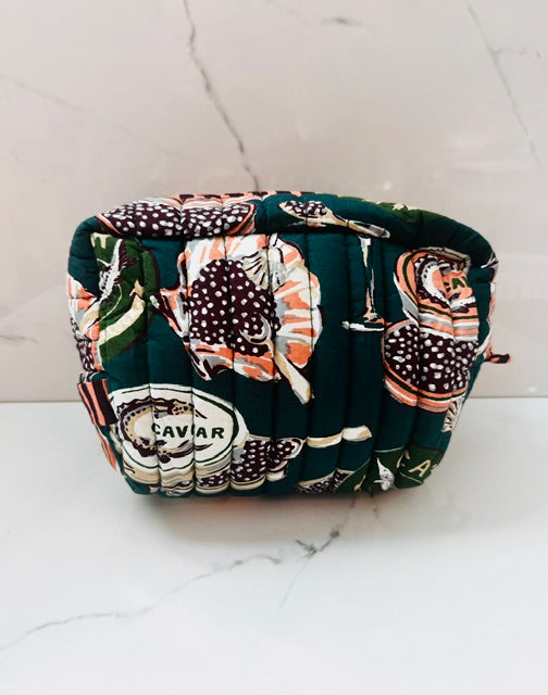 Champagne & Caviar Quilted Zip Pouch