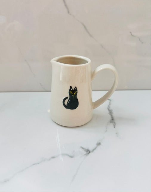 Black Cat Mini Stoneware Creamer