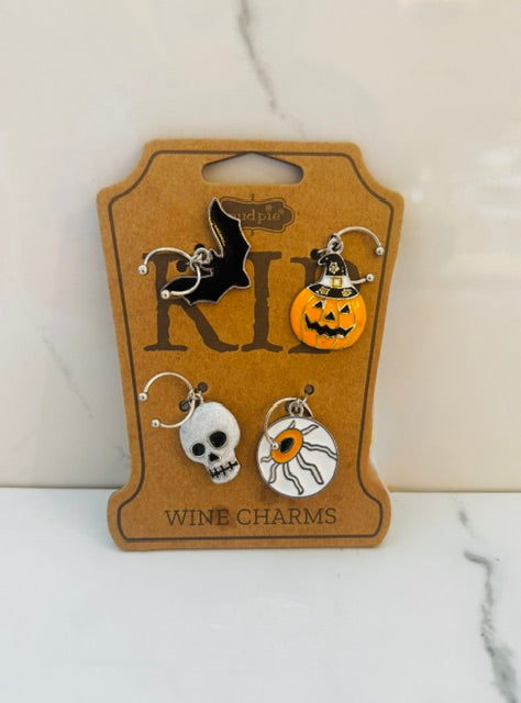 Orange Halloween Wine Charm Set