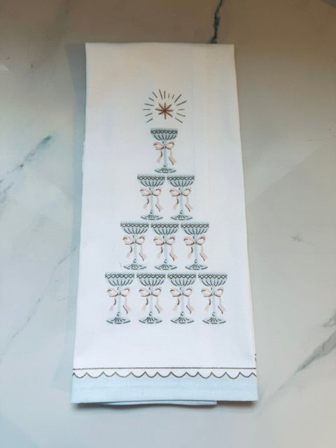 Blue Champagne Tower Hand Towel