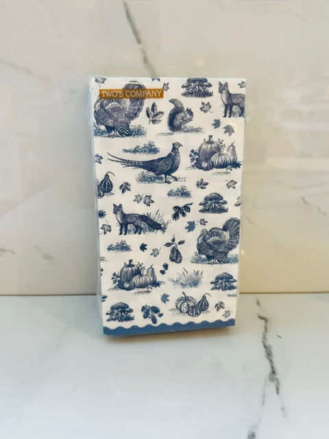 Blue Harvest Toile Guest Napkins