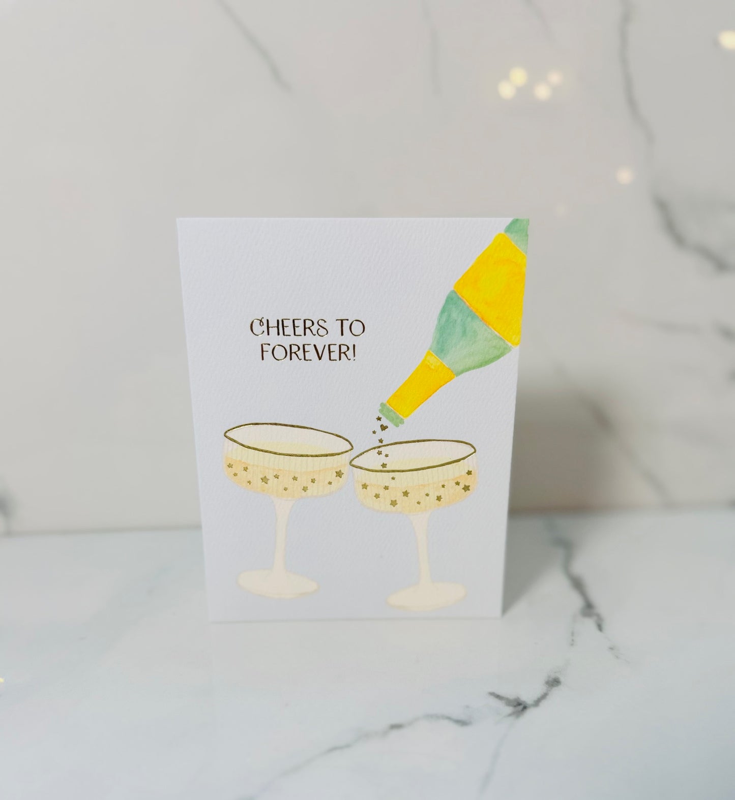 Champagne Wedding Card