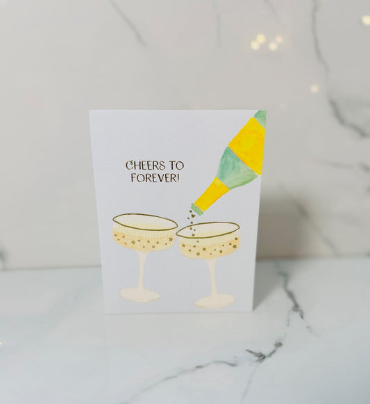 Champagne Wedding Card