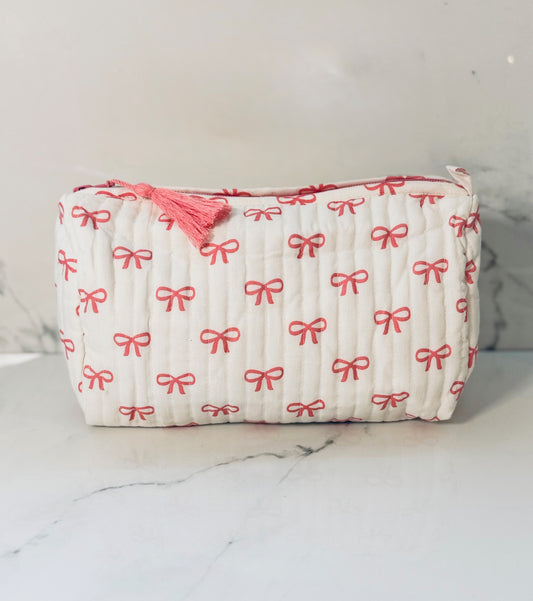 Bow Pouch - Large Pink