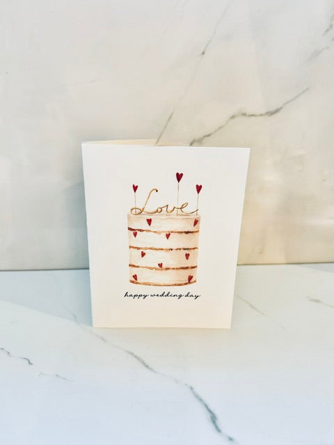 Happy Wedding Day Love Cake Card