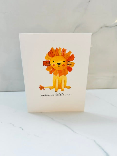 Welcome Little One Lion Card